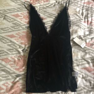Plunging black dress